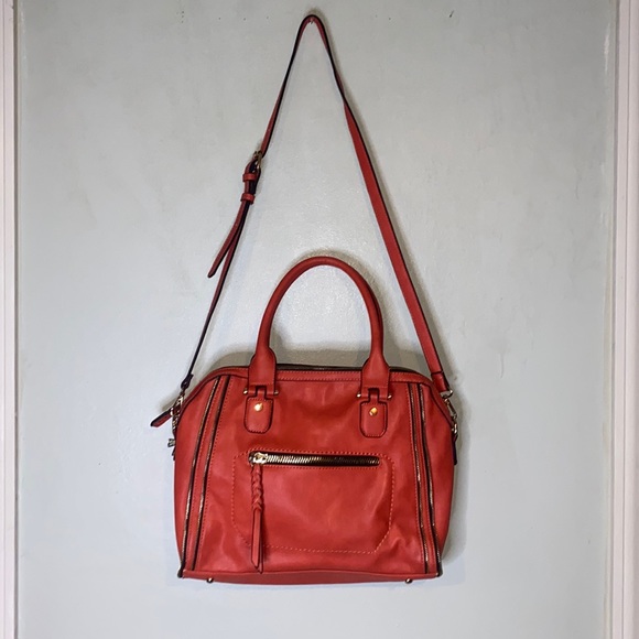 Urban Expressions Red/Orange Large Vegan Satchel Crossbody/Hand/Shoulder Bag - Picture 2 of 16